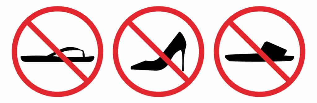 No High Heels or Flip Flops Icons